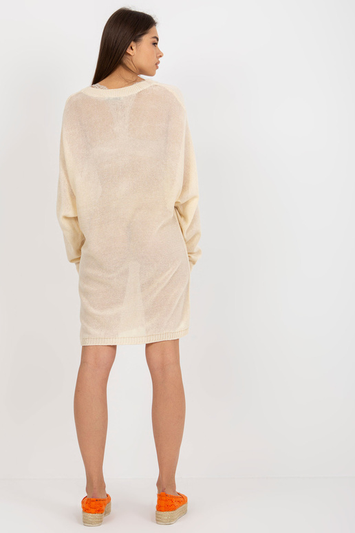 Světle béžové letní pletené šaty s...