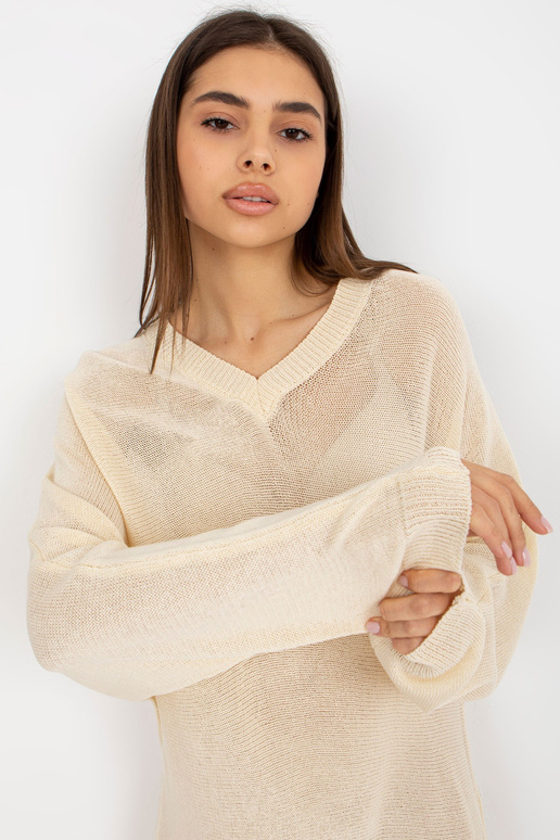 Světle béžové letní pletené šaty s...