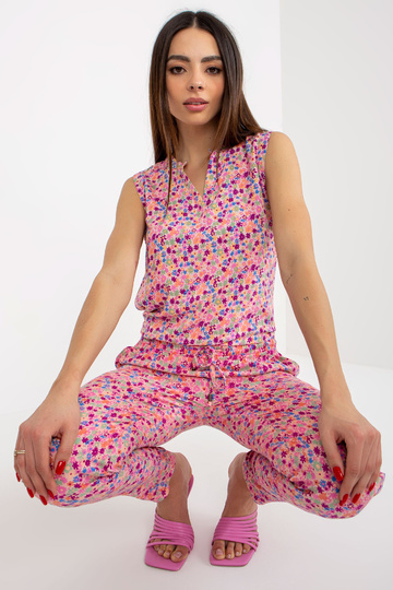 Růžová květinová halenka s... 2