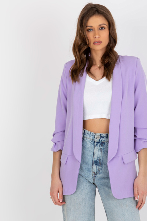 Světle fialová elegantní bunda s 3/4...