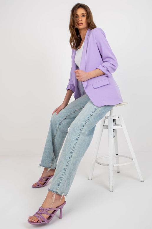 Světle fialová elegantní bunda s 3/4...