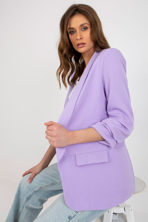 Světle fialová elegantní bunda s 3/4...