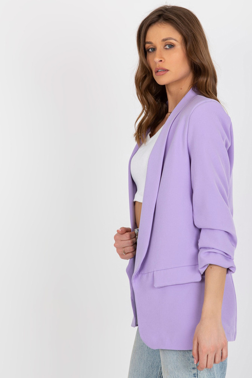 Světle fialová elegantní bunda s 3/4...