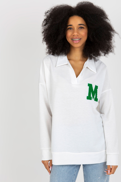 Ecru bavlněná oversize halenka s...