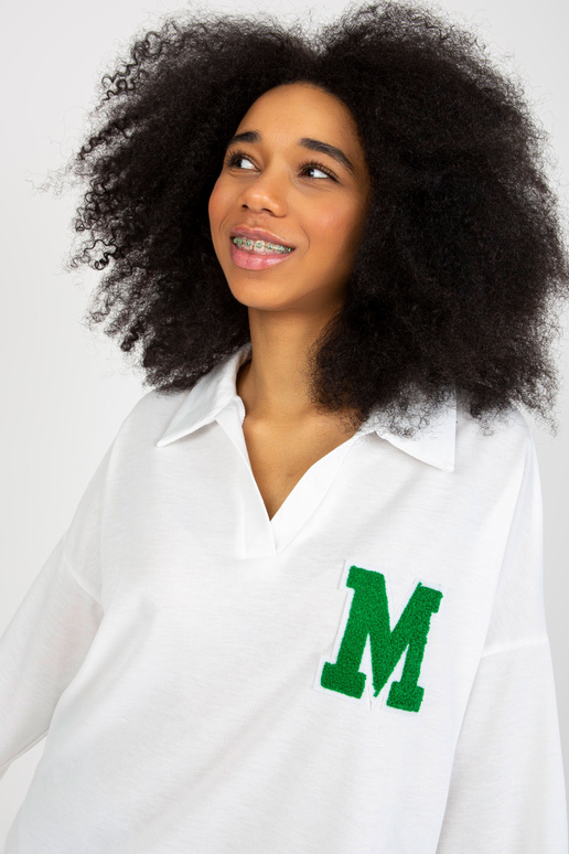 Ecru bavlněná oversize halenka s...