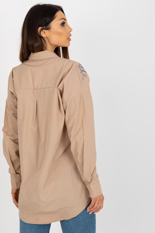 Béžová oversized volná košile s límečkem
