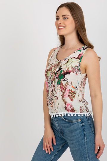 Bílá a zelená halenka bez...