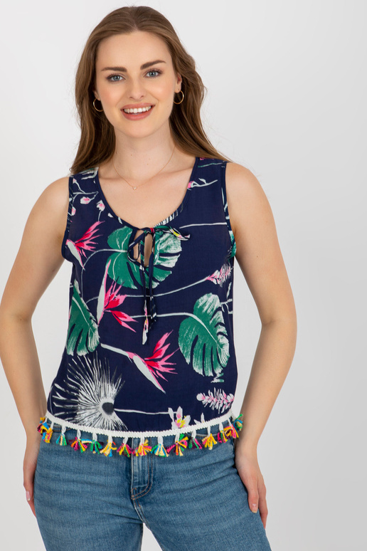 Námořnická modrá blůza s krátkým...