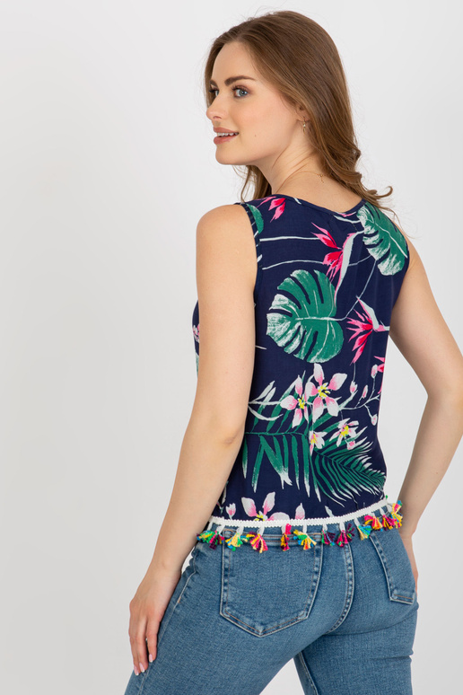 Námořnická modrá blůza s krátkým...