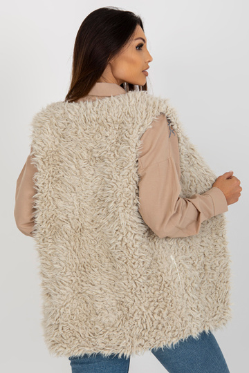 Béžová kožešinová vesta s... 2