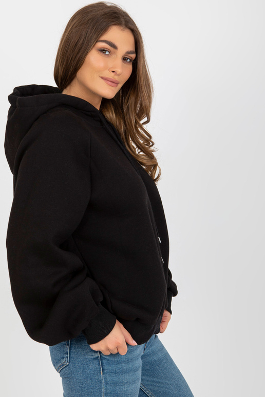 Černá basic mikina oversize střihu Černá basic mikina oversize střihu