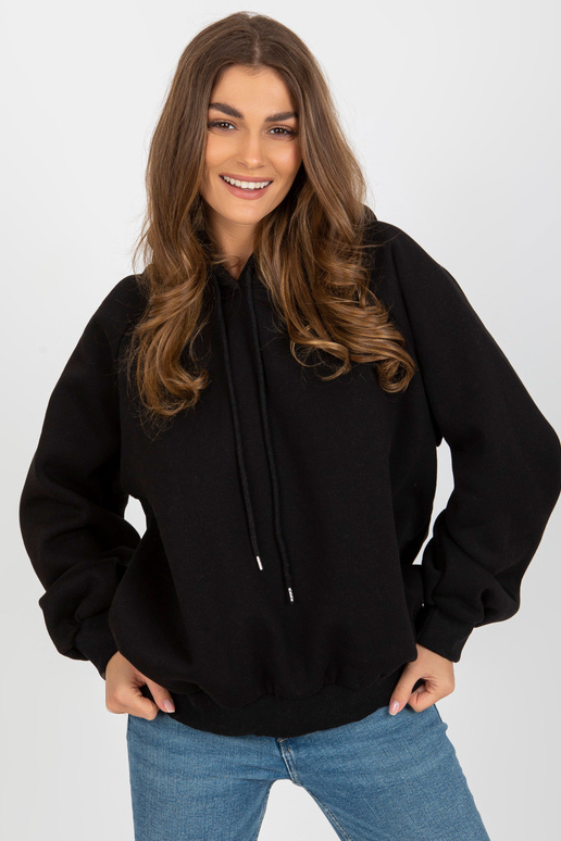 Černá basic mikina oversize střihu Černá basic mikina oversize střihu