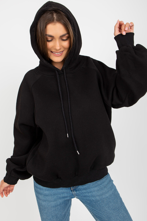 Černá basic mikina oversize střihu Černá basic mikina oversize střihu