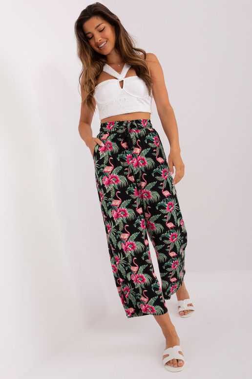 Kalhoty-D73770R62237B-černo-zelené