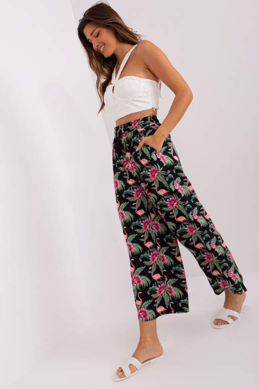 Kalhoty-D73770R62237B-černo-zelené