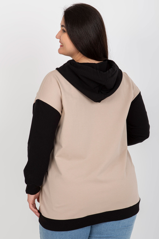 Béžová a černá mikina s kapucí
