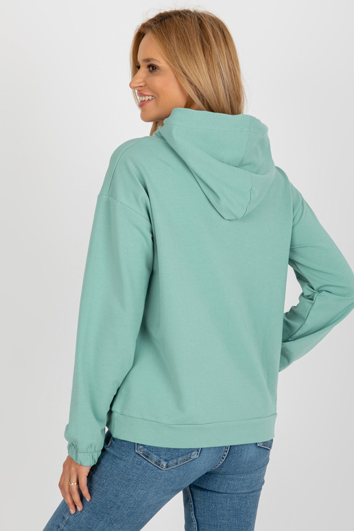 Pistáciová bavlněná klokaní mikina