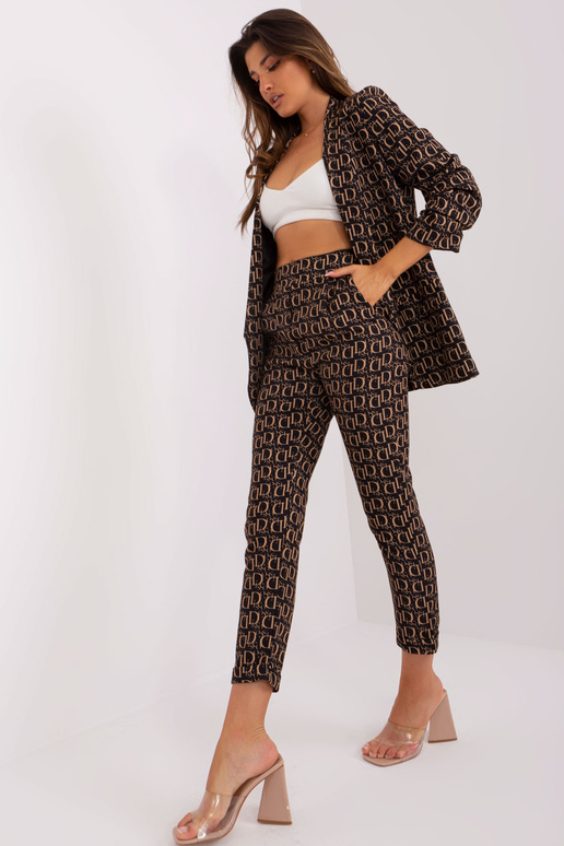 Kalhoty-DHJ-SP-13926-5,62P-černo-béžové