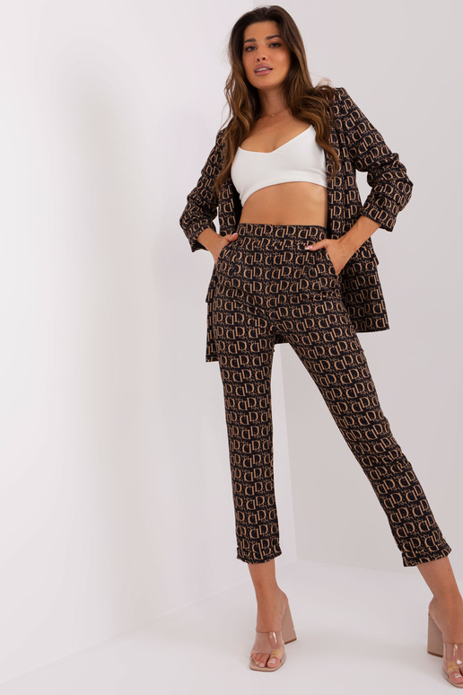 Kalhoty-DHJ-SP-13926-5,62P-černo-béžové