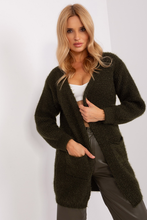Cardigan-DHJ-SW-1009.09P-tmavá khaki