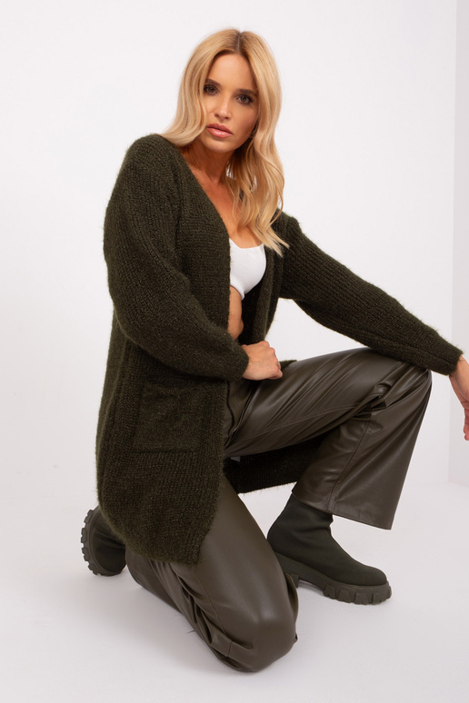 Cardigan-DHJ-SW-1009.09P-tmavá khaki