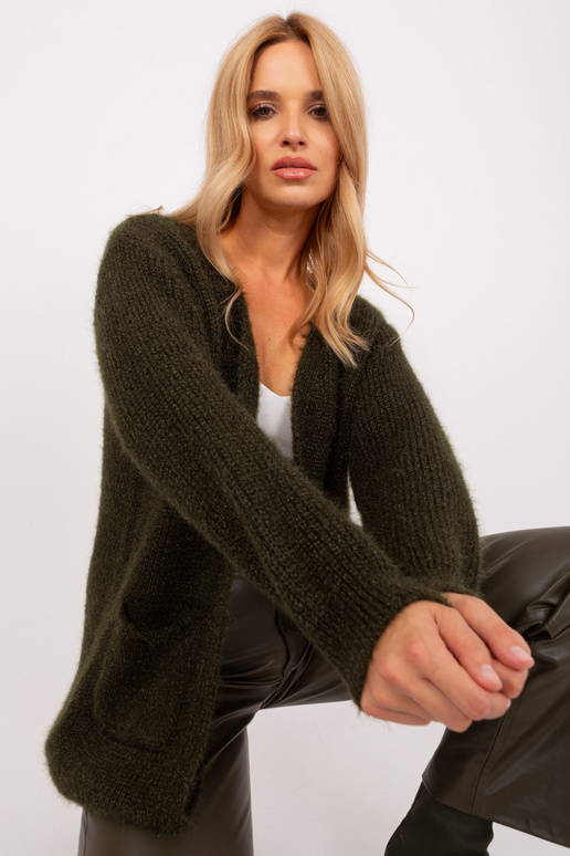 Cardigan-DHJ-SW-1009.09P-tmavá khaki