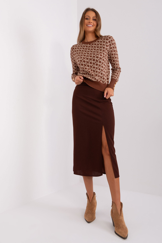 Sukně-LK-SD-509445.72P-tmavě hnědá