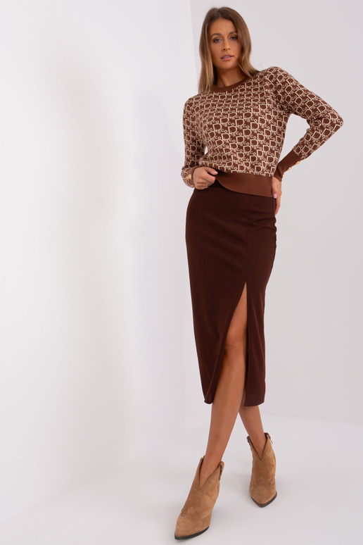 Sukně-LK-SD-509445.72P-tmavě hnědá