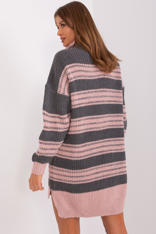 Šaty-BA-SK-8007.42P-šedo-růžové