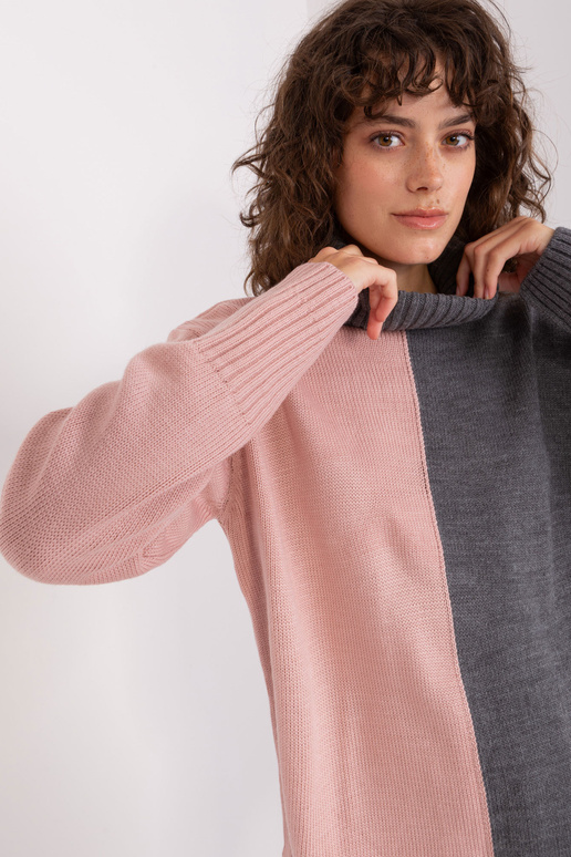 Svetr-BA-SW-0234.65P-šedo-růžový
