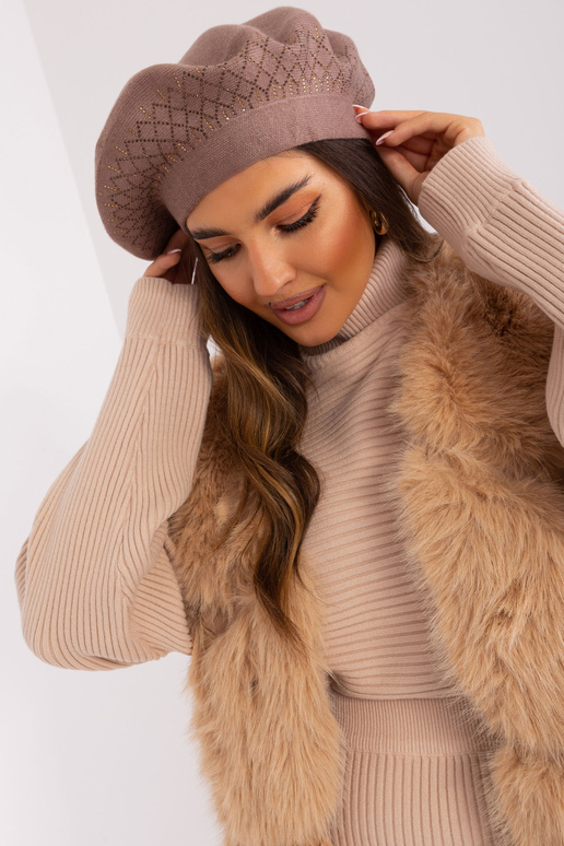 Czapka- AT-CZ-231605.21P - hnědá