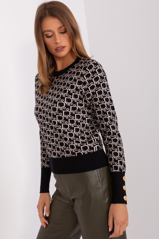 Svetr-AT-SW-2342.46P-černo-béžový