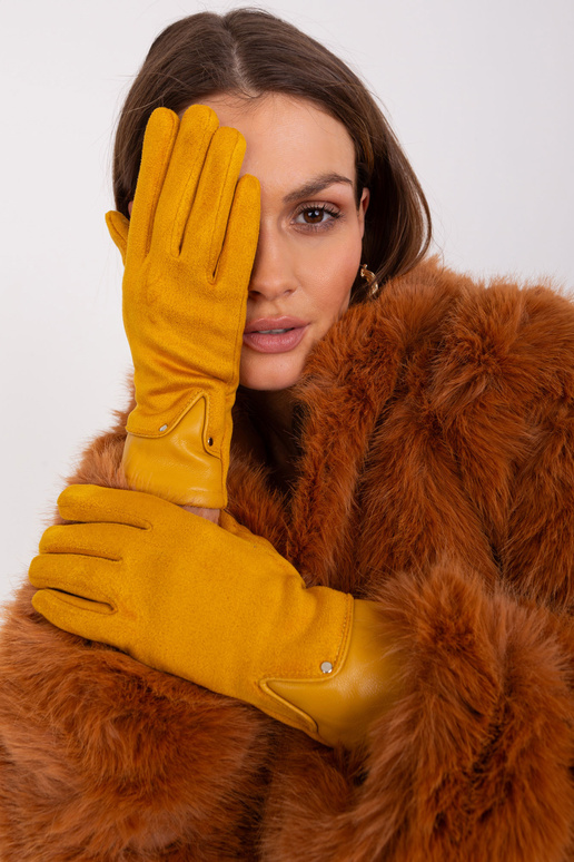 Rękawiczki-AT-RK-239507.26P-ciemny żółty