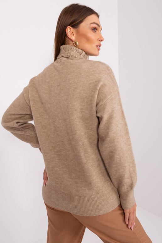 Sweter-AT-SW-23401.97P-ciemny bezowy