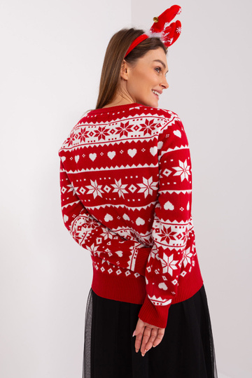 Sweter-D90057AB90883A-czerwony