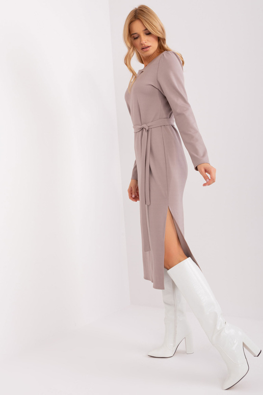 Sukienka-LK-SK-509447.75P-ciemny bezowy