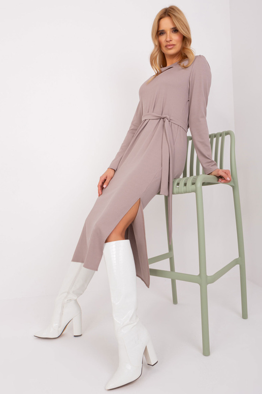 Sukienka-LK-SK-509447.75P-ciemny bezowy
