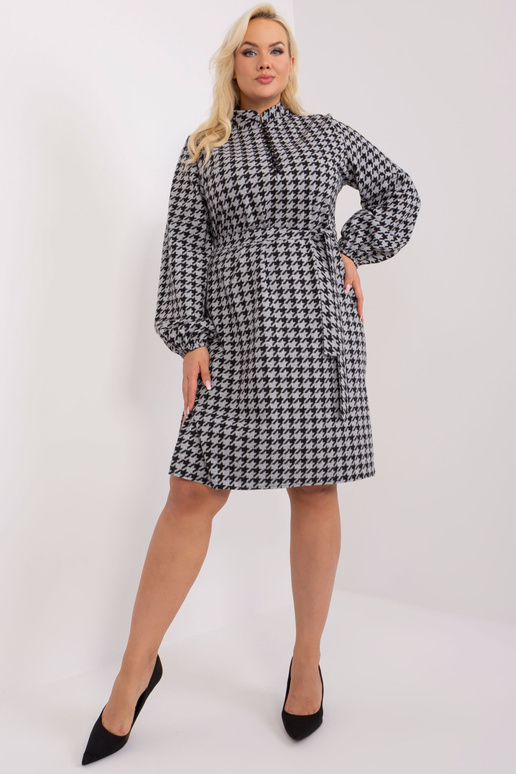 Sukienka-LK-SK-509476.28P-szaro-czarny