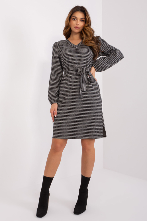 Sukienka-LK-SK-509474.50P-szaro-czarny