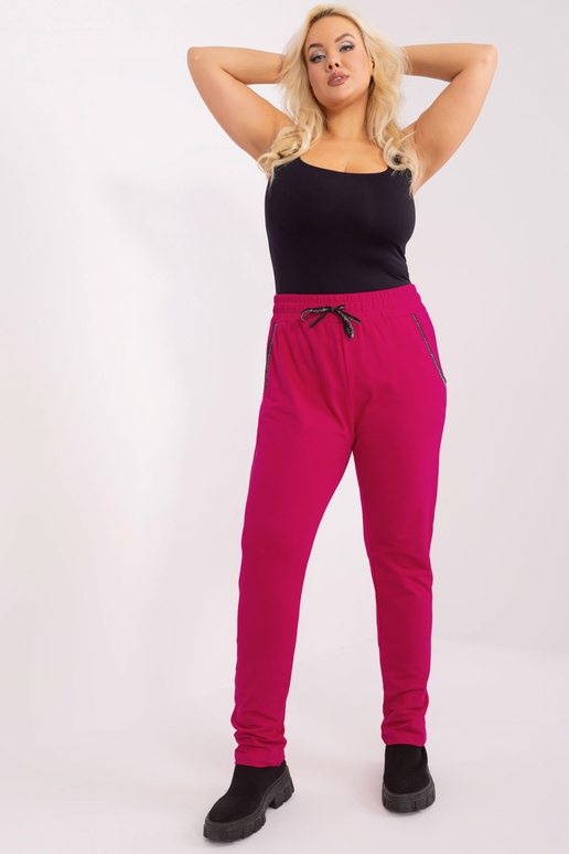 Spodnie dresowe-RV-DR-4765.52-fuksjowy