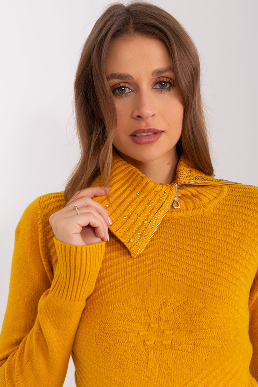 Sweter-PM-SW-R3634.99-ciemny żółty