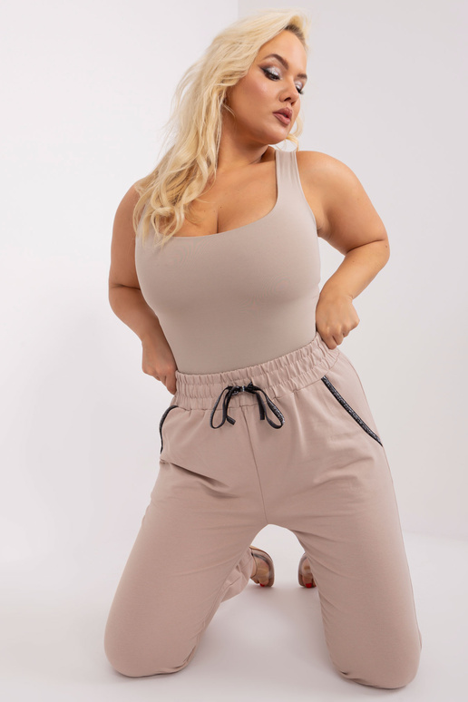 Spodnie dresowe-RV-DR-4765.52-beżowy