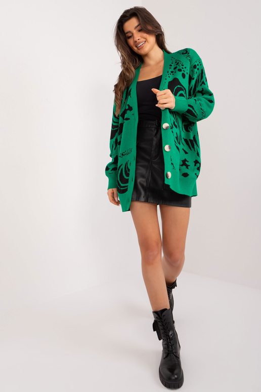 Kardigan-BA-SW-12038.20-černo-zelený
