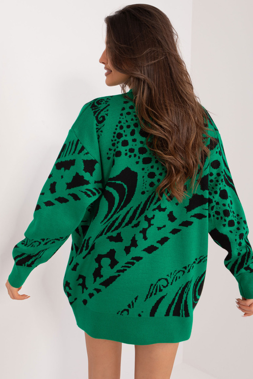 Kardigan-BA-SW-12038.20-černo-zelený