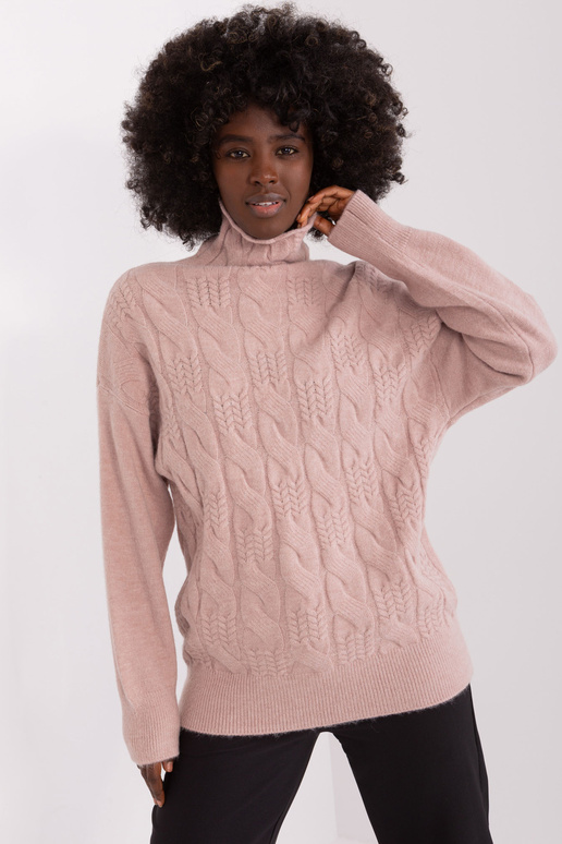 Sweter-AT-SW-23401.97P-ciemny różowy