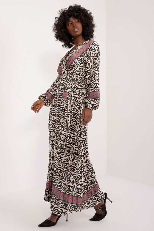 Šaty-DHJ-SK-16656.13X-černo-béžové