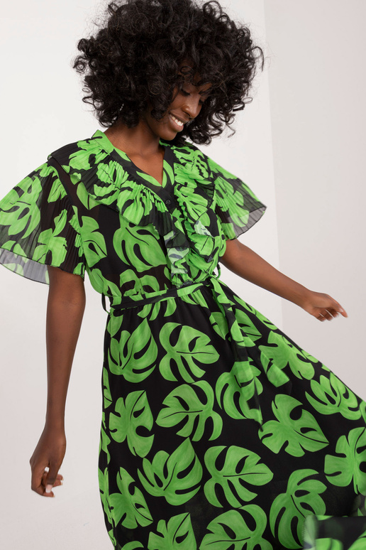 Šaty-DHJ-SK-15986.67-černo-zelené