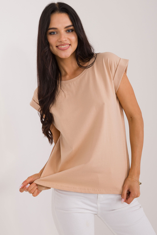 Tričko-RV-TS-4833.41X- Béžová barva