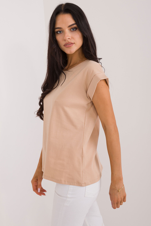 Tričko-RV-TS-4833.41X- Béžová barva