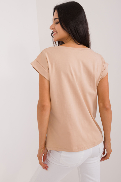 Tričko-RV-TS-4833.41X- Béžová barva